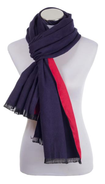 Shawl Scarf 70% Viscos 30% PES Flannel fleecy 195X65cm Melange Jacquard Uni-Color ST-VP-CDF-1505B Red Navy